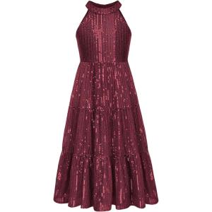 imageGRACE KARIN Girls Sequin Dress Formal Party Elegant Fancy Girls Maxi Long Dress for 514YWine Red