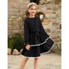 imageGRACE KARIN Girls Long Sleeve Dress Fall Winter Casual Cute Elegant Back to School Dresses for Girl 514Black