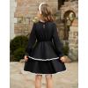 imageGRACE KARIN Girls Long Sleeve Dress Fall Winter Casual Cute Elegant Back to School Dresses for Girl 514Black
