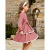 imageGRACE KARIN Girls Long Sleeve Dress Fall Winter Casual Cute Elegant Back to School Dresses for Girl 514Coral Pink