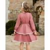 imageGRACE KARIN Girls Long Sleeve Dress Fall Winter Casual Cute Elegant Back to School Dresses for Girl 514Coral Pink