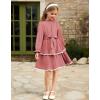 imageGRACE KARIN Girls Long Sleeve Dress Fall Winter Casual Cute Elegant Back to School Dresses for Girl 514Coral Pink