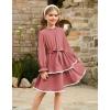 imageGRACE KARIN Girls Long Sleeve Dress Fall Winter Casual Cute Elegant Back to School Dresses for Girl 514Coral Pink