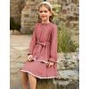 imageGRACE KARIN Girls Long Sleeve Dress Fall Winter Casual Cute Elegant Back to School Dresses for Girl 514Coral Pink