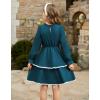 imageGRACE KARIN Girls Long Sleeve Dress Fall Winter Casual Cute Elegant Back to School Dresses for Girl 514Peacock Blue