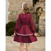 imageGRACE KARIN Girls Long Sleeve Dress Fall Winter Casual Cute Elegant Back to School Dresses for Girl 514Wine Red