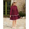 imageGRACE KARIN Girls Long Sleeve Dress Fall Winter Casual Cute Elegant Back to School Dresses for Girl 514Wine Red