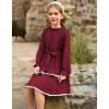 imageGRACE KARIN Girls Long Sleeve Dress Fall Winter Casual Cute Elegant Back to School Dresses for Girl 514Wine Red