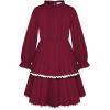 imageGRACE KARIN Girls Long Sleeve Dress Fall Winter Casual Cute Elegant Back to School Dresses for Girl 514Wine Red