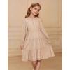 imageGRACE KARIN Girls Long Sleeve Fall Dress Girl Fashion Party Casual Winter Holiday Christmas Dresses 512Cream