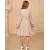 imageGRACE KARIN Girls Long Sleeve Fall Dress Girl Fashion Party Casual Winter Holiday Christmas Dresses 512Cream