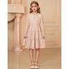 imageGRACE KARIN Girls Long Sleeve Fall Dress Girl Fashion Party Casual Winter Holiday Christmas Dresses 512Cream