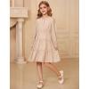 imageGRACE KARIN Girls Long Sleeve Fall Dress Girl Fashion Party Casual Winter Holiday Christmas Dresses 512Cream