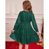 imageGRACE KARIN Girls Long Sleeve Fall Dress Girl Fashion Party Casual Winter Holiday Christmas Dresses 512Dark Green