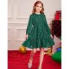 imageGRACE KARIN Girls Long Sleeve Fall Dress Girl Fashion Party Casual Winter Holiday Christmas Dresses 512Dark Green