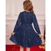 imageGRACE KARIN Girls Long Sleeve Fall Dress Girl Fashion Party Casual Winter Holiday Christmas Dresses 512Navy Blue