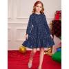 imageGRACE KARIN Girls Long Sleeve Fall Dress Girl Fashion Party Casual Winter Holiday Christmas Dresses 512Navy Blue