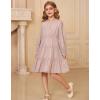 imageGRACE KARIN Girls Long Sleeve Fall Dress Girl Fashion Party Casual Winter Holiday Christmas Dresses 512Pink
