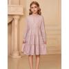 imageGRACE KARIN Girls Long Sleeve Fall Dress Girl Fashion Party Casual Winter Holiday Christmas Dresses 512Pink