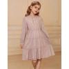 imageGRACE KARIN Girls Long Sleeve Fall Dress Girl Fashion Party Casual Winter Holiday Christmas Dresses 512Pink