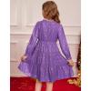 imageGRACE KARIN Girls Long Sleeve Fall Dress Girl Fashion Party Casual Winter Holiday Christmas Dresses 512Purple