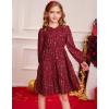 imageGRACE KARIN Girls Long Sleeve Fall Dress Girl Fashion Party Casual Winter Holiday Christmas Dresses 512Red