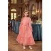 imageGRACE KARIN Girls Long Sleeve Fall Dress Kids Ruffle Casual Fashion Long Maxi Dress Size 614Pink