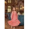 imageGRACE KARIN Girls Long Sleeve Fall Dress Kids Ruffle Casual Fashion Long Maxi Dress Size 614Pink