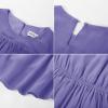 imageGRACE KARIN Girls Long Sleeve Fall Dress Kids Ruffle Casual Fashion Long Maxi Dress Size 614Purple