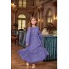 imageGRACE KARIN Girls Long Sleeve Fall Dress Kids Ruffle Casual Fashion Long Maxi Dress Size 614Purple