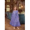 imageGRACE KARIN Girls Long Sleeve Fall Dress Kids Ruffle Casual Fashion Long Maxi Dress Size 614Purple