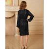 imageGRACE KARIN Girls Long Sleeve Sequin Dress Bodycon 614Y Teen Girl Prom Formal Party Graduation Birthday Pageant DressesBlack