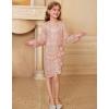 imageGRACE KARIN Girls Long Sleeve Sequin Dress Bodycon 614Y Teen Girl Prom Formal Party Graduation Birthday Pageant DressesLight Pink