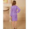 imageGRACE KARIN Girls Long Sleeve Sequin Dress Bodycon 614Y Teen Girl Prom Formal Party Graduation Birthday Pageant DressesPurple