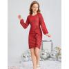 imageGRACE KARIN Girls Long Sleeve Sequin Dress Bodycon 614Y Teen Girl Prom Formal Party Graduation Birthday Pageant DressesRed