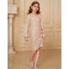 imageGRACE KARIN Girls Long Sleeve Sequin Dress Bodycon 614Y Teen Girl Prom Formal Party Graduation Birthday Pageant DressesRose Gold