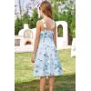imageGRACE KARIN Girls Off Shoulder Dress Sleeveless Floral Swiss Dots Casual Spring Summer Midi Dress 514YBlue Jacquard
