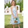 imageGRACE KARIN Girls Off Shoulder Dress Sleeveless Floral Swiss Dots Casual Spring Summer Midi Dress 514YBlue Jacquard
