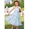 imageGRACE KARIN Girls Off Shoulder Dress Sleeveless Floral Swiss Dots Casual Spring Summer Midi Dress 514YBlue Jacquard