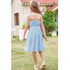 imageGRACE KARIN Girls Off Shoulder Dress Sleeveless Floral Swiss Dots Casual Spring Summer Midi Dress 514YLight Blue