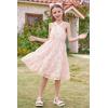 imageGRACE KARIN Girls Off Shoulder Dress Sleeveless Floral Swiss Dots Casual Spring Summer Midi Dress 514YPink Jacquard
