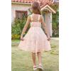 imageGRACE KARIN Girls Off Shoulder Dress Sleeveless Floral Swiss Dots Casual Spring Summer Midi Dress 514YPink Jacquard
