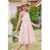 imageGRACE KARIN Girls Off Shoulder Dress Sleeveless Floral Swiss Dots Casual Spring Summer Midi Dress 514YPink Jacquard