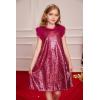 imageGRACE KARIN Girls Sequin Party Dress Tulle Mesh Sleeveless Kids Fancy Pageant Sparkly A Line Birthday Prom Formal Dresses Rose Red 56Y