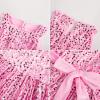 imageGRACE KARIN Girls Sequin Velvet Dress Kid Sleeveless Sparkly Fancy Formal Party Dress with Hairbow Size 614 YearsPink