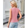 imageGRACE KARIN Summer Sleeveless Blazer Vest for Women Dressy Suit Vest Tank Tops Business Button Down Tshirts Office ShirtPink