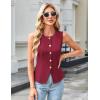 imageGRACE KARIN Summer Sleeveless Blazer Vest for Women Dressy Suit Vest Tank Tops Business Button Down Tshirts Office ShirtWine Red
