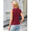 imageGRACE KARIN Summer Sleeveless Blazer Vest for Women Dressy Suit Vest Tank Tops Business Button Down Tshirts Office ShirtWine Red