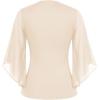 imageGRACE KARIN Summer Tops for Women 2024 Dressy 34 Chiffon Sleeve Wrap Blouses V Neck Business Casual Flowy TopsLight Apricot