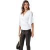 imageGRACE KARIN Summer Tops for Women 2024 Dressy 34 Chiffon Sleeve Wrap Blouses V Neck Business Casual Flowy TopsWhite